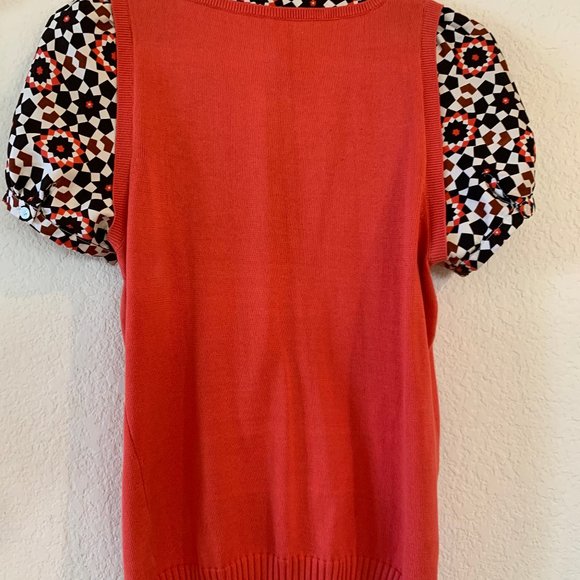 Orange Tory Burch sweater-vest with under-shirt - size S - Picture 2 of 3